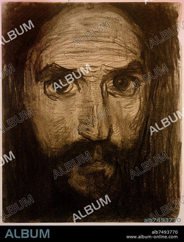 Piet Mondrian, born Pieter Cornelis Mondriaan, dutch Painter (representative of concrete art). Amersfoort 7.3.1872 - New York. 02/01/1944. "Selfportrait", 1908. Charcoal on paper, 28 × 23.3 cm. The Hague, Gemeentemuseum.