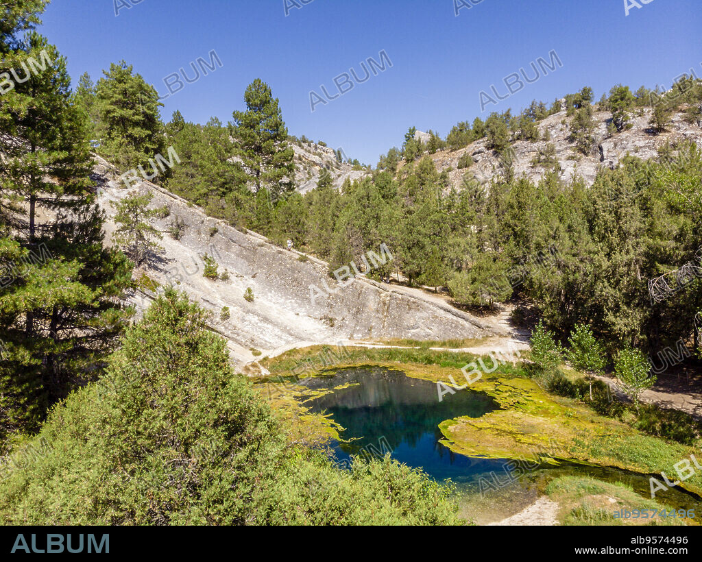 La Fuentona Natural Monument, source of the Abión River, Muriel de la Fuente, Soria, Autonomous Community of Castile, Spain, Europe.