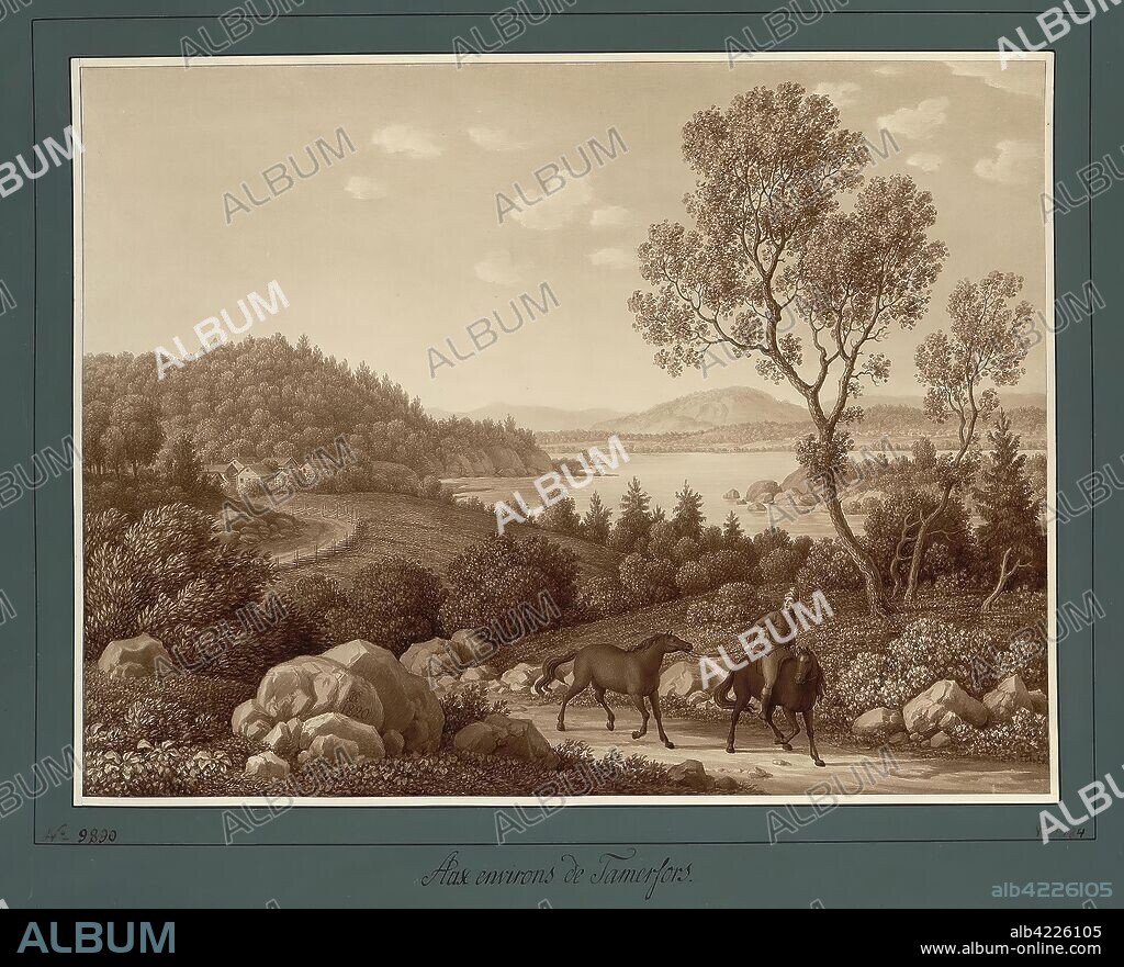 CARL FERDINAND VON KüGELGEN. 'View of the Environs of Tamerfors'. Germany, 1820. Dimensions: 32,3x42,5 cm.