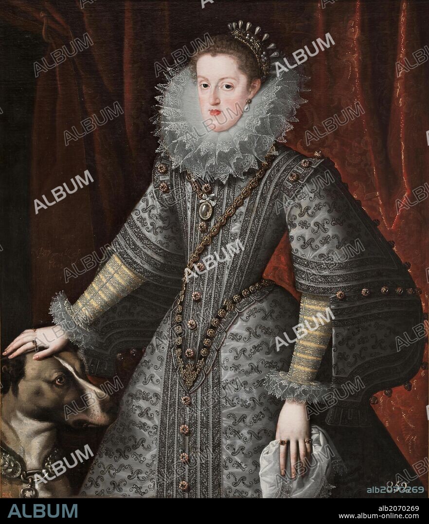BARTOLOME GONZALEZ. Bartolomé González / 'Margaret of Austria, Queen of Spain', 1609, Spanish School, Oil on canvas, 116 cm x 100 cm, P00716.