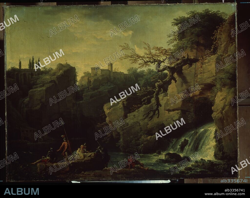 CLAUDE JOSEPH VERNET. Romantic landscape (Landscape in the Taste of Salvatore Rosa).