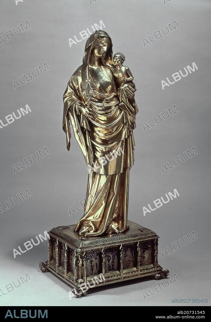 VIRGEN Y NIÑO LLAMADA DE JUANA DE EVREUX, REINA DE FRANCIA-1339-ESTATUA RELICARIO.