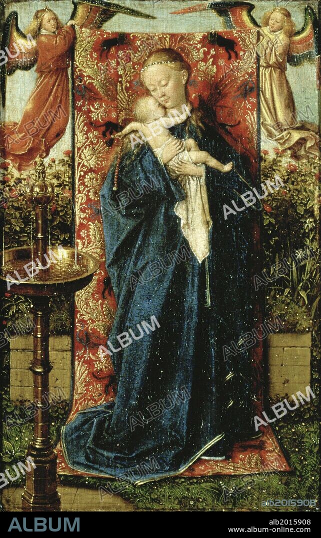 Jan van Eyck / 'Virgen de la Fuente', 1439, Óleo sobre tabla, 19 x 12 cm.