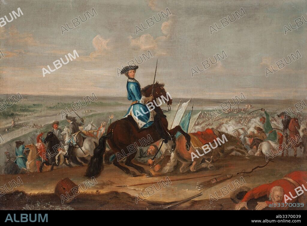 KRAFFT, DAVID, VON. King Charles XII at the Battle of Narva on 19 November 1700.
