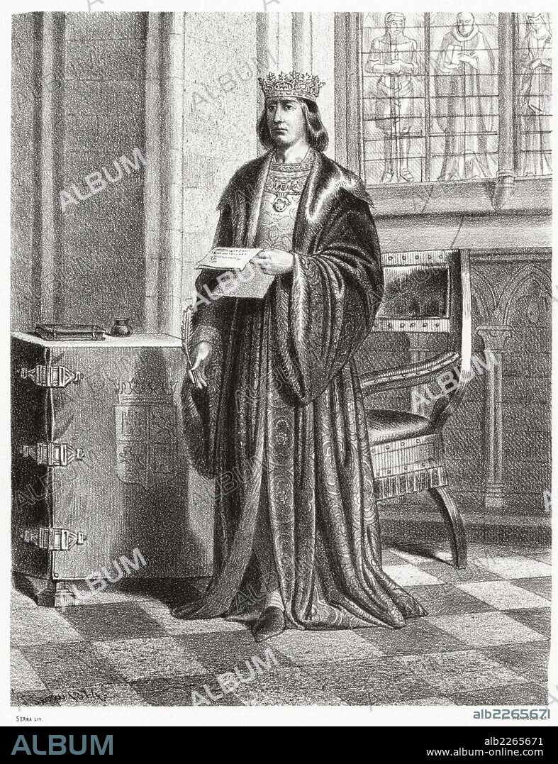 Historia de España. Juan II de Castilla (1405-1454). Grabado de 1872.