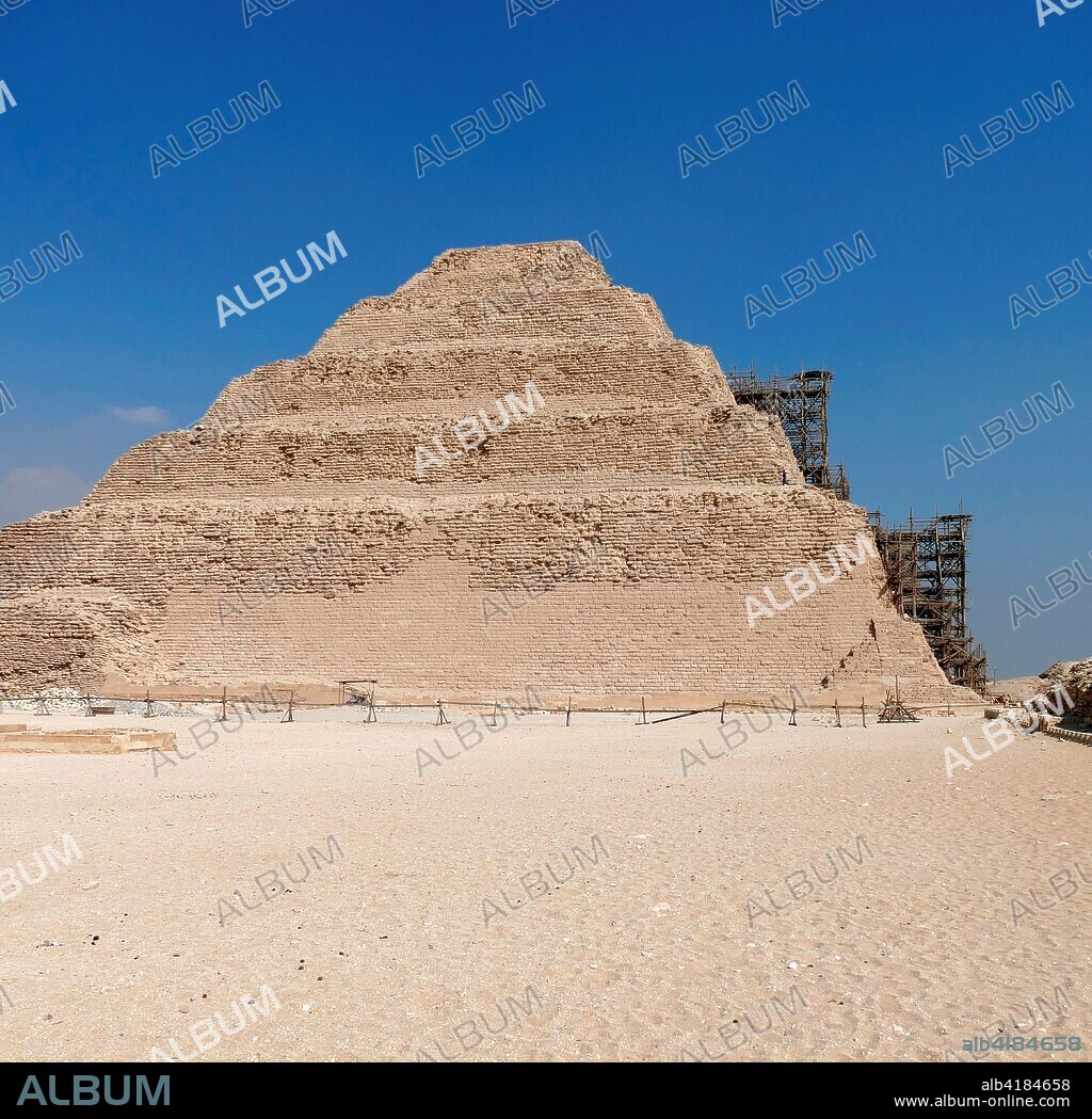 Step Pyramid of Djoser. at Saqqara. Egypt. Saqqara was an ancient burial ground in Egypt. serving as the necropolis for the Ancient Egyptian capital. Memphis. Djoser was the first or second king of the 3rd Dynasty (ca. 2667 to 2648 BC) of the Egyptian Old Kingdom (ca. 2686 to 2125 BC).