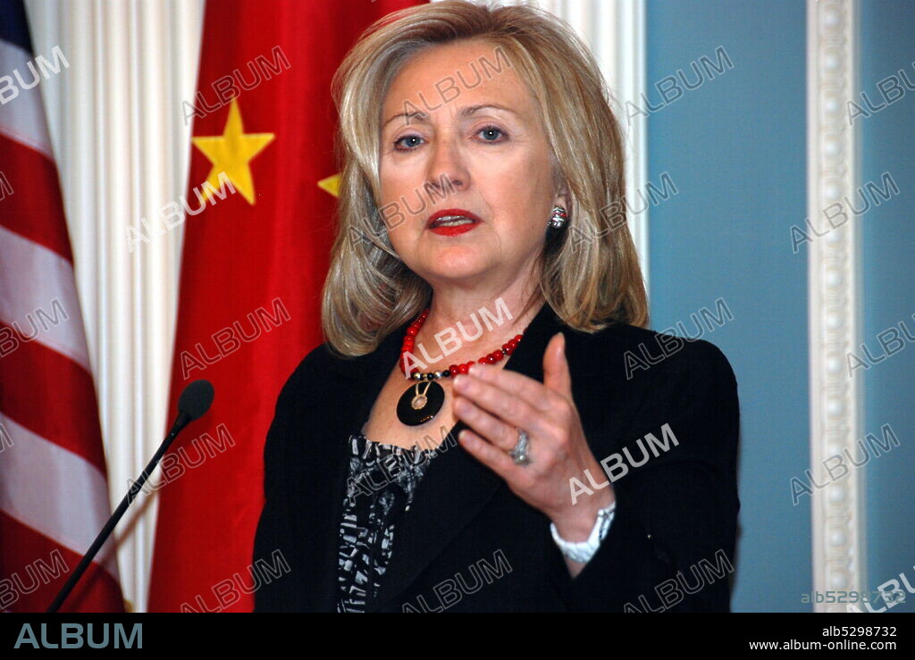 Photograph of Hilary Clinton speaking as the United States Secretary of State. Hillary Diane Rodham Clinton (1947-) an American politician, diplomat, lawyer, writer, and public speaker..