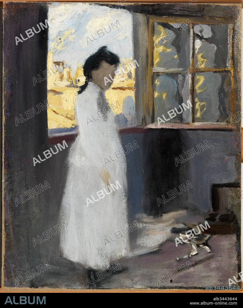 Pablo Picasso / "Lola, hermana del artista, en el estudio de la Riera de Sant Joan", 1900, Óleo sobre tela, 55,5 x 45,5 cm, MPB 110054.