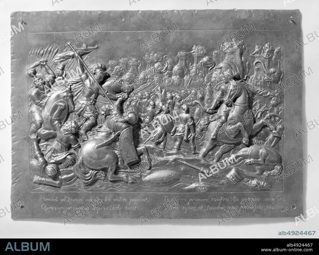 Scenes from the Battle of Zama, possibly French, 17th century, possibly French, Iron, 7 × 9 3/4 in. (17.8 × 24.8 cm), Medals and Plaquettes.