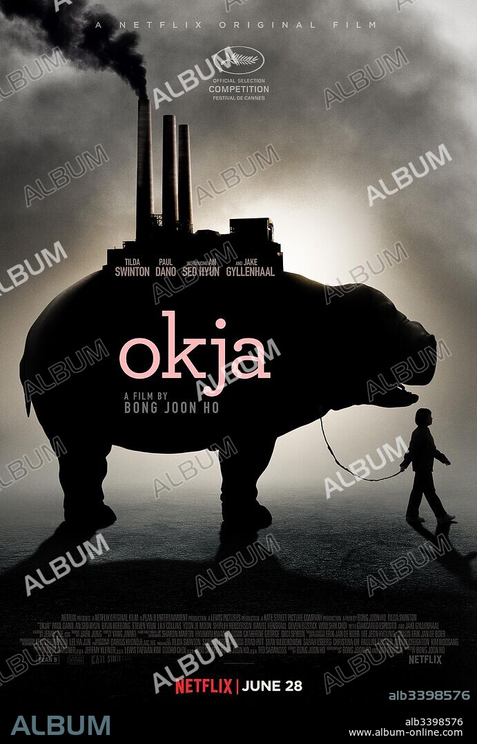 Poster de OKJA, 2017, dirigida por BONG JOON HO. Copyright PLAN B ENTERTAINMENT.