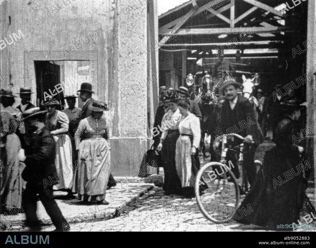 Exiting the Factory, this 1895 short black and white silent film documentary is credited as being the first real motion picture ever made. Also known as Workers Leaving The Lumière Factory in Lyon, it was directed and produced by the Lumière brothers.