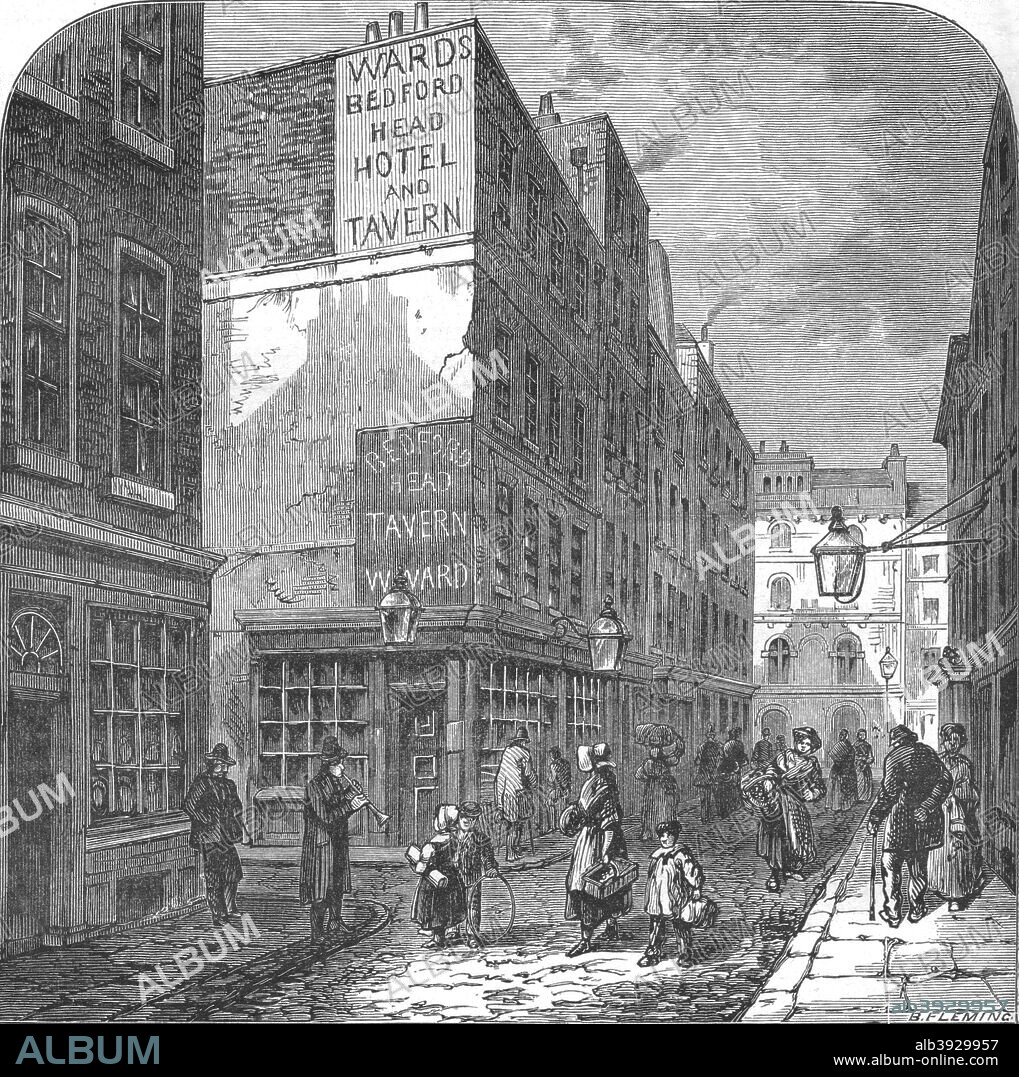 The Old Bedford Head, 1897. From Old and New London Vol 111 by Edward Walford. [Cassell and Company Ltd, London, 1897].