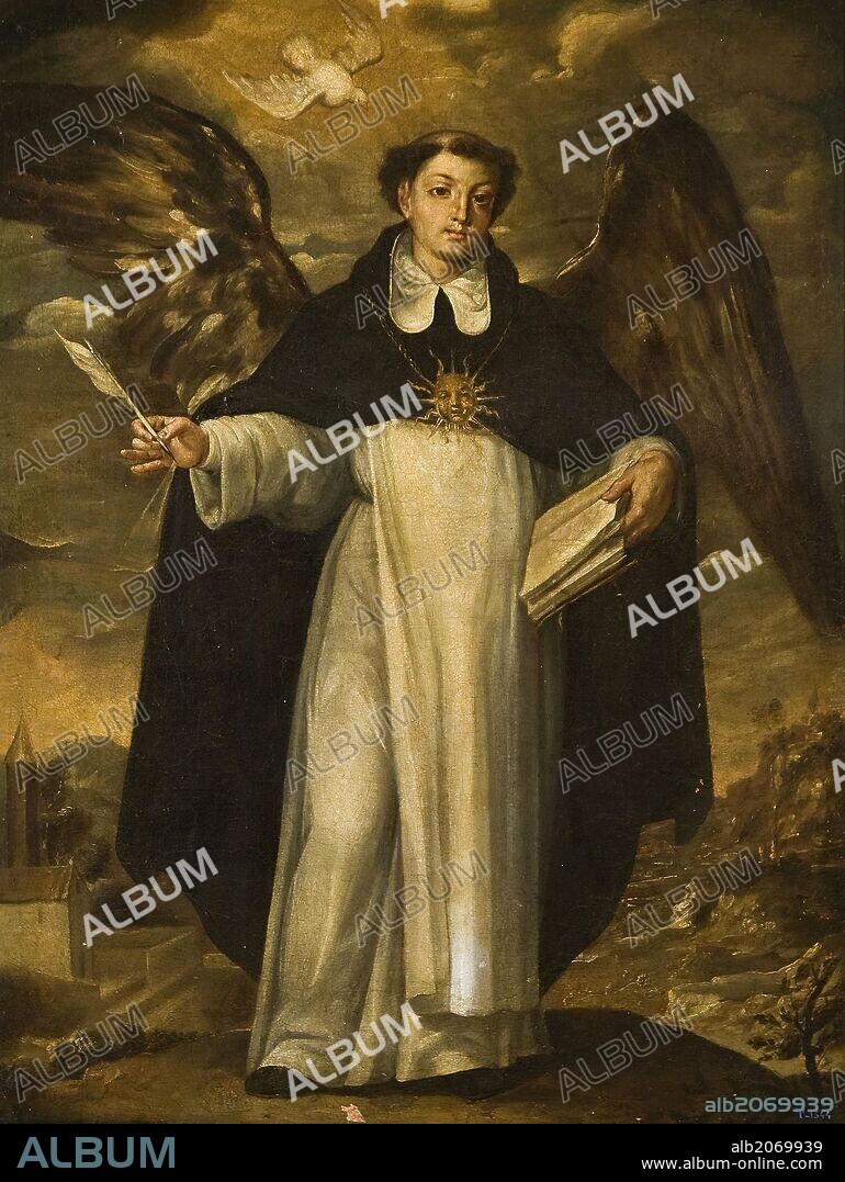 JOSÉ RISUEÑO. José Risueño / 'Saint Thomas Aquinas', Late 17th century - Early 18th century, Spanish School, Canvas, 108 cm x 82 cm, P05420.