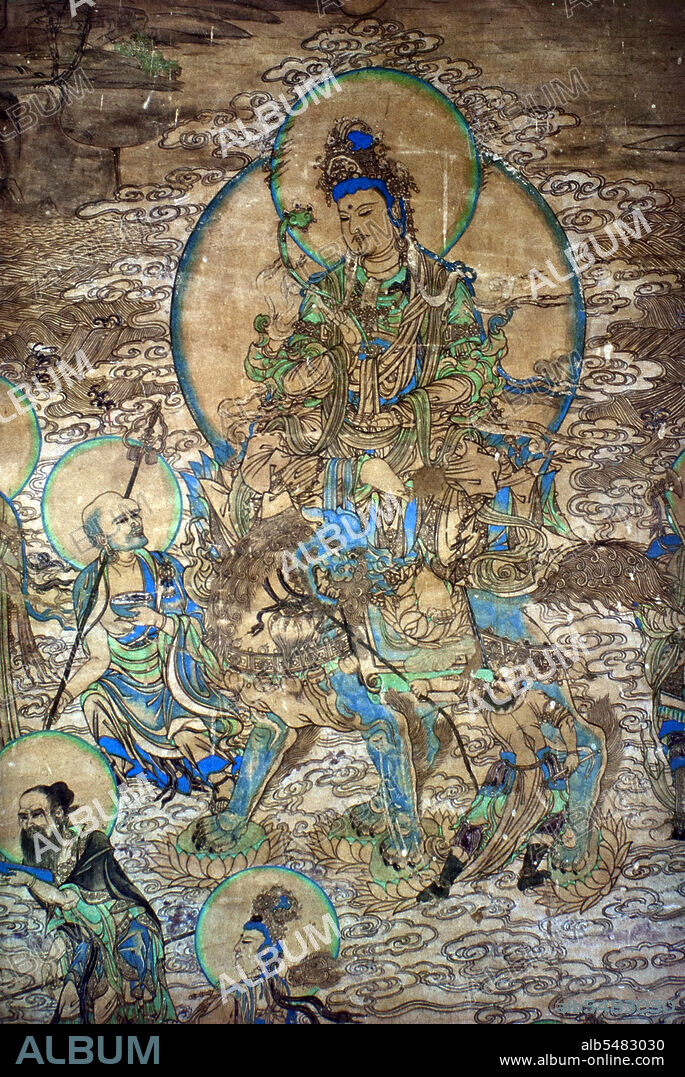 The Yulin Caves are a Buddhist cave temple complex in Guazhou County, Gansu Province, China. The site is located some 100 km east of the oasis town of Dunhuang and the Mogao Caves. It takes its name from the eponymous elm trees lining the Yulin River, which flows through the site and separates the two cliffs from which the caves have been excavated. The forty-two caves house some 250 polychrome statues and 4,200 square metres of wall paintings, dating from the Tang Dynasty to the Yuan Dynasty (7th to 14th centuries). The site was among the first in China to be designated for protection in 1961 as a Major National Historical and Cultural Site. In 2008 the Yulin Grottoes were submitted for future inscription on the UNESCO World Heritage List as part of the Chinese Section of the Silk Road.