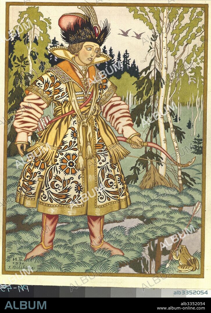IVAN YAKOVLEVICH BILIBIN. Ivan Tsarevich and Frog Princess.
