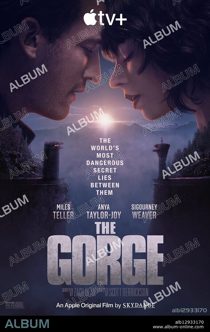 Poster of THE GORGE, 2025, directed by SCOTT DERRICKSON. Copyright Apple Original Films.