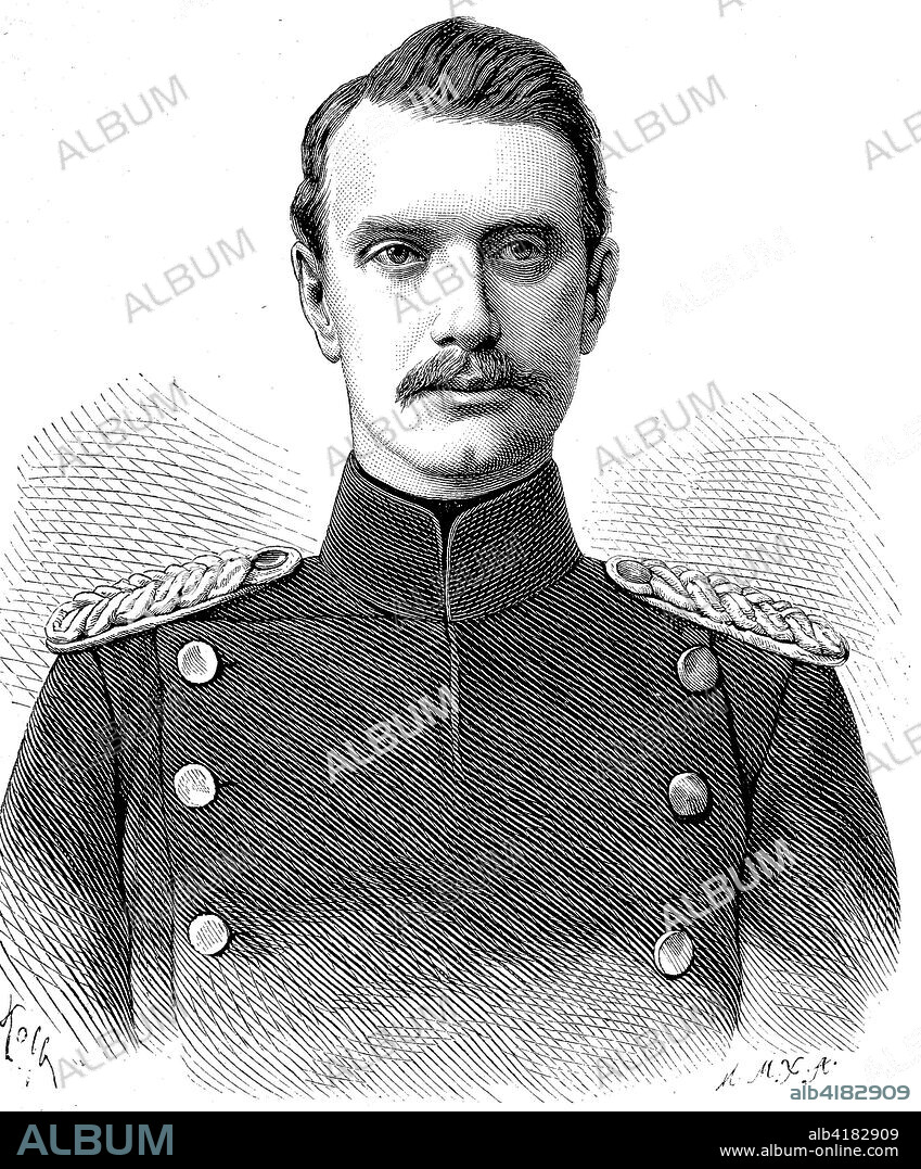 Maximilian Alexander Friedrich Wilhelm Margrave of Baden, 1867 - 1929, also known as Max von Baden, was a German prince and politician, digital improved reproduction of a woodcut from the year 1885.