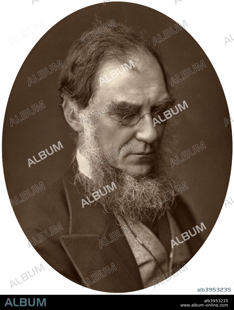 Sir Joseph Dalton Hooker, Director of Royal Gardens at Kew, 1881. Hooker (1817-1911) was a botanist and plant collector who travelled on several scientific expedditions in the 1840s, including a three year trip to the Himalayas in 1848-1850. He brought back 7000 specimens from the expedition. Amongst these were 25 new species of rhododendron, half as many again as were then known, leading to something of a rhododendron craze amongst British gardeners. In 1855 Hooker became Assistant Director of Kew, and took over the post of Director from his father, Sir William Hooker, in 1865. From Men of Mark: a gallery of contemporary portraits of men distinguished in the Senate, the Church, in science, literature and art, the army, navy, law, medicine, etc. Photographed from life by Lock and Whitfield, with brief biographical notices by Thompson Cooper. (Conducted by G. C. Whitfield.) (London, 1876-1883).