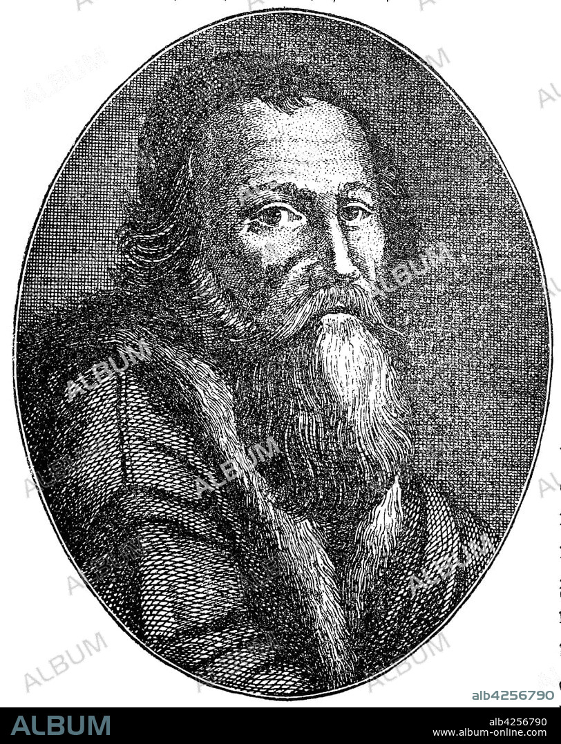 John Amos Comenius, Jan Amos Komensky, a Czech philosopher, pedagogue and theologian from the Margraviate of Moravia, 1592, 1670, woodcut, France