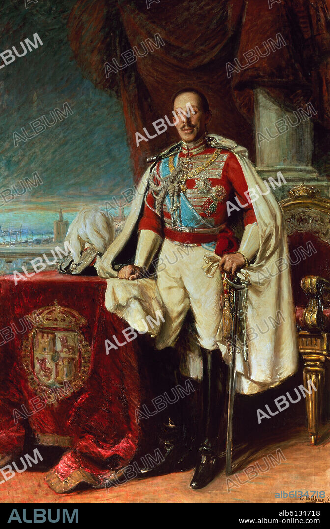 GONZALO BILBAO (1860-1938). 'Retrato de Alfonso XIII', 1929, Oil on canvas, 237 x 160 cm.