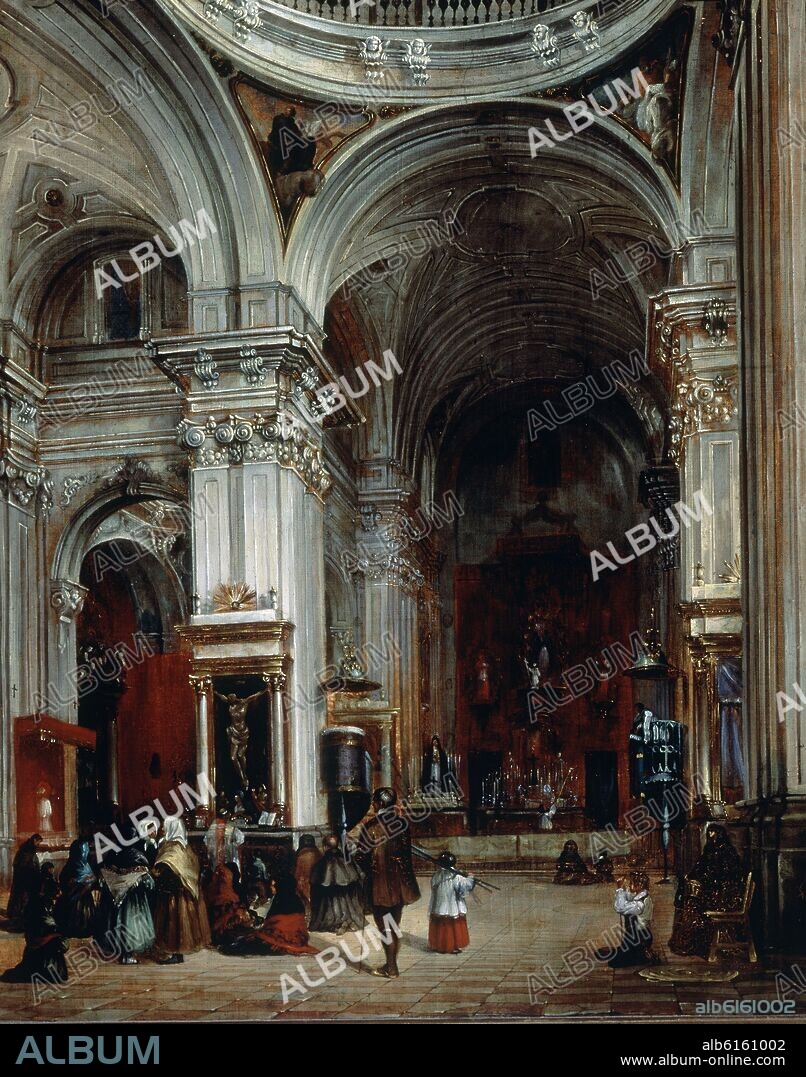 MAFFEI-ROSAL FCO. INTERIOR DE LA IGLESIA DE S CAYETANO DE MADRID-1842-I.N.2657-O/L-66X53CM.