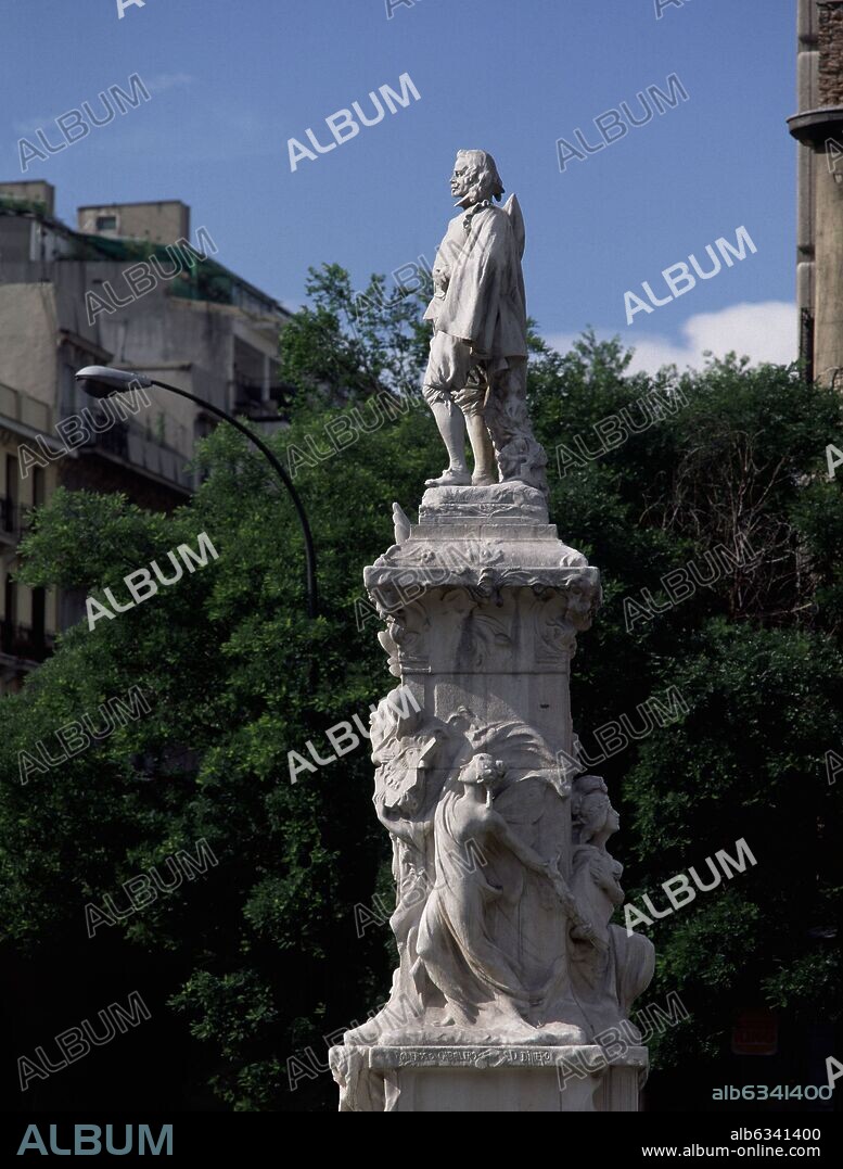AGUSTIN QUEROL SUBIRATS (1860-1909). MONUMENTO A QUEVEDO EN LA PLAZA QUE LLEVA SU NOMBRE - 1902.