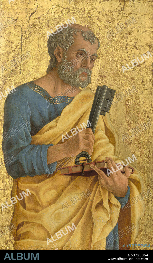 MARCO ZOPPO. Saint Peter. Dated: c. 1468. Dimensions: overall: 50.6 x 31.4 cm (19 15/16 x 12 3/8 in.)  framed: 68 x 50.8 x 6.4 cm (26 3/4 x 20 x 2 1/2 in.). Medium: tempera on poplar panel.