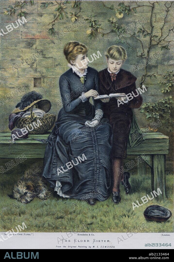 Brother and elder sister. Illustration 1883. (Photo by: Universal History Archive/UIG via Getty Images).