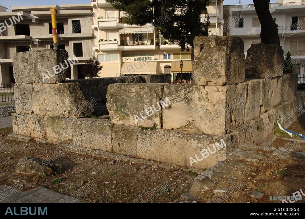 Greece. Peloponnese. Modern city of Sparta. Tomb of Leonidas, also known as Leonidaion.