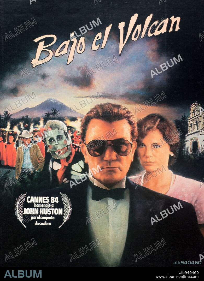 Poster de BAJO EL VOLCÁN, 1984 (UNDER THE VOLCANO), dirigida por JOHN HUSTON. Copyright UNIVERSAL PICTURES.