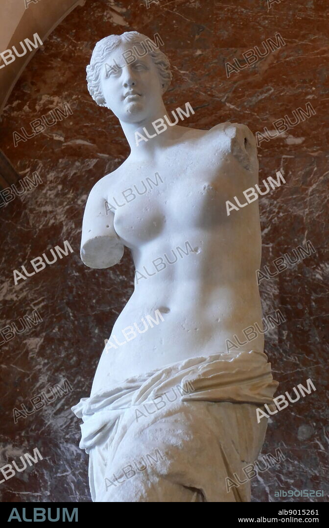 Marble sculpture known as the Venus de Milo by Alexandros of Antioch. Alexandros of Antioch a Greek sculptor of the Hellenistic age.