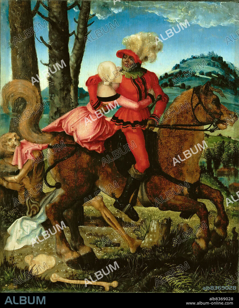 HANS BALDUNG (BALDUNG GRIEN). The Knight, the Young Girl and Death.