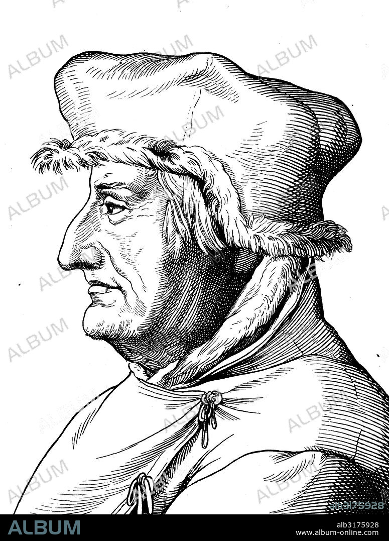 Digital improved image of nicolaus copernicus, 1473 - 1543, scientist, mathematician, astrologer, portrait, historical illustration, 1880.