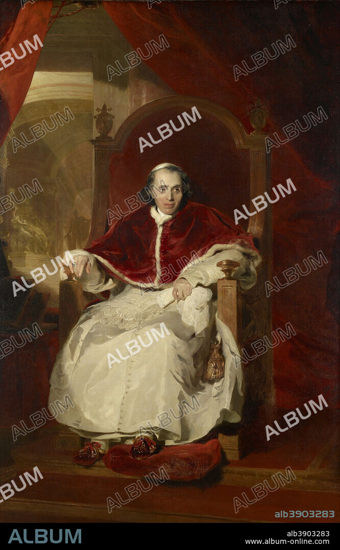 THOMAS LAWRENCE. Pope Pius VII (1742-1823). Date/Period: 1819. Painting. Oil on canvas. Height: 269.4 cm (106 in); Width: 178.3 cm (70.1 in).