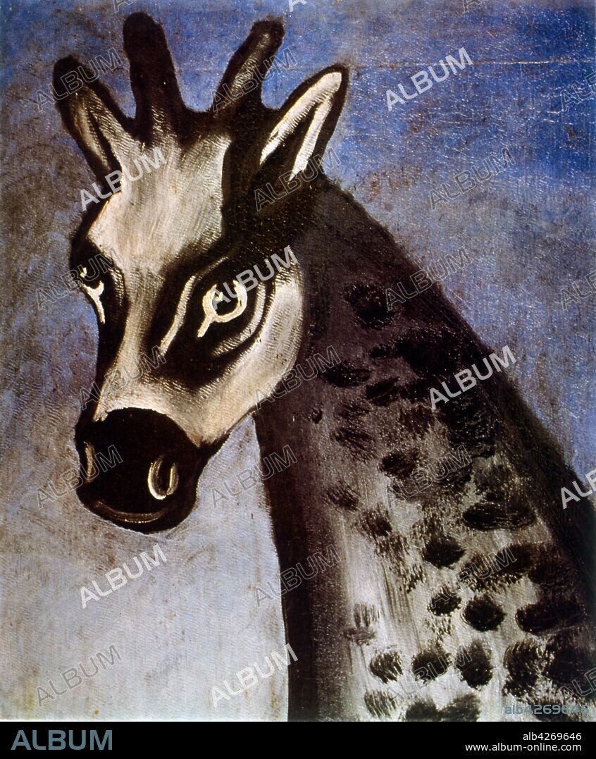 Giraffe painted by Niko Pirosmani  (1862–1918), Georgian, primitivist painter, who posthumously rose to prominence.