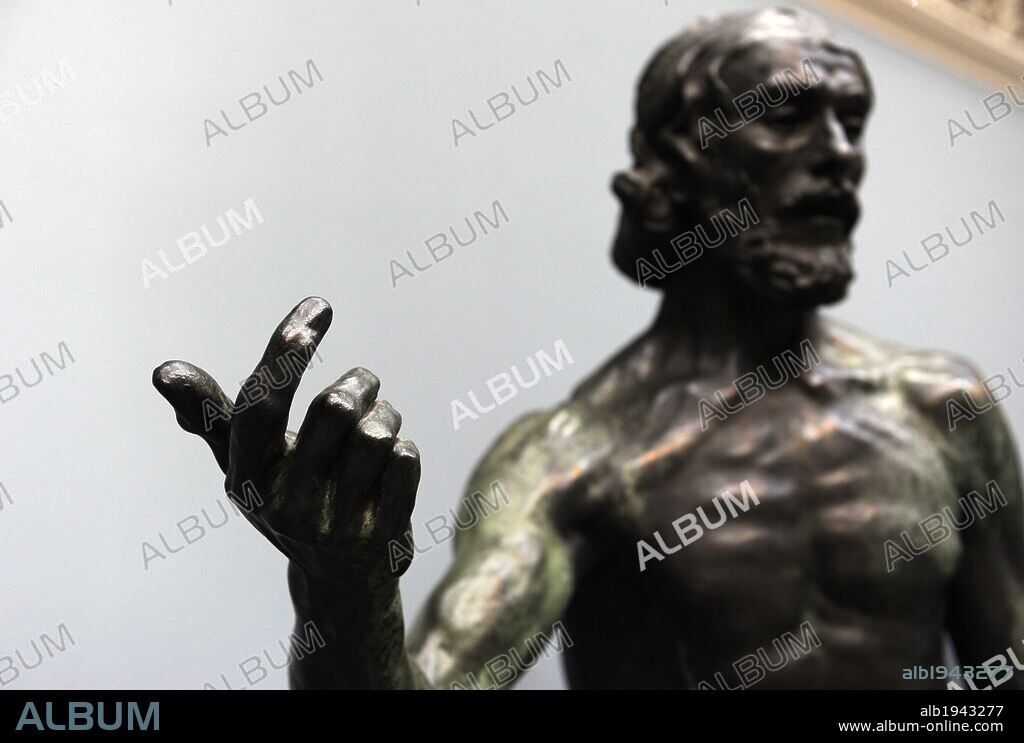 ARTE S. XIX. FRANCIA. François-Auguste-René Rodin (París, 12 de noviembre de 1840-Meudon, 17 de noviembre de 1917). Escultor francés contemporáneo de la corriente impresionista. "JUAN BAUTISTA PREDICANDO". Bronce, (1902) (1878-1879). Museo Carlsberg Glyptotek. Copenhague. Dinamarca. Norte Europa.