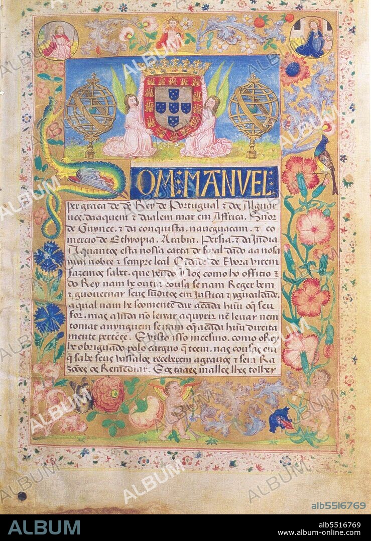 Foral (chart of feudal rights) of the city of Évora granted in the year 1501.