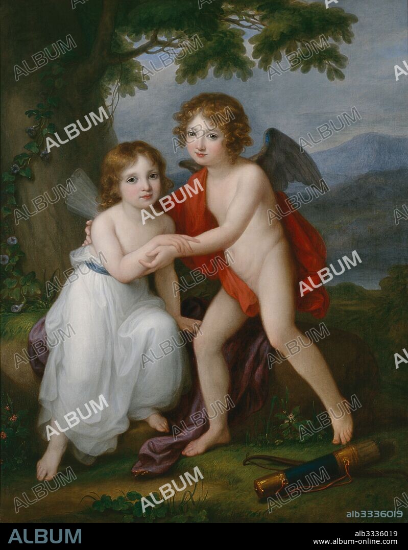 ANGELIKA KAUFFMANN. Portrait of the Plymouth siblings as Amor and Psyche.