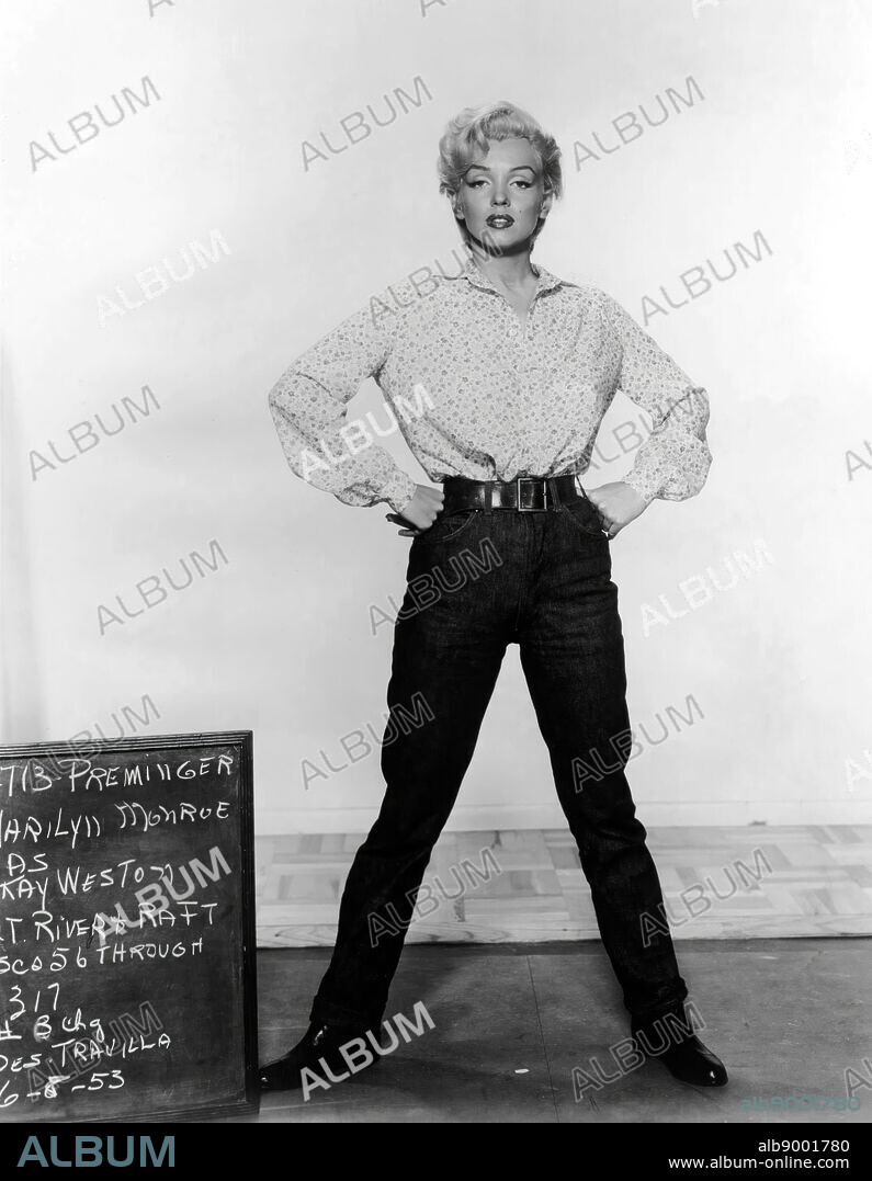 NORMA JEAN BAKER. MARILYN MONROE in RIVER OF NO RETURN, 1954, directed by OTTO PREMINGER. Copyright 20TH CENTURY FOX.
