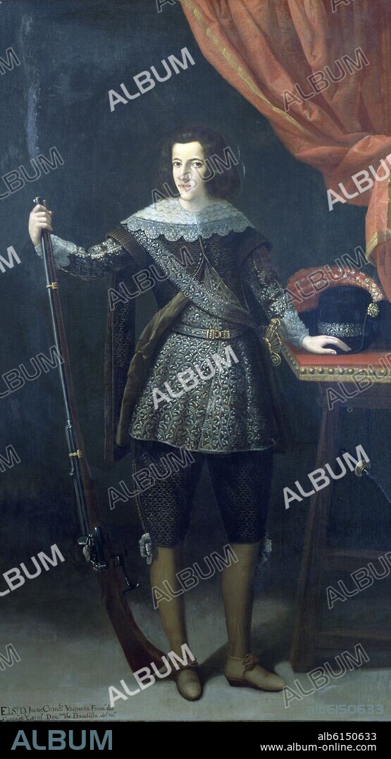 ANONIMO MADRILEÑO SIGLO XVII. RETRATO DE DON JUAN GONZALEZ UZQUETA, FUNDADOR DEL CONVENTO DE CARMELITAS DESCALZAS DE BOADILLA - SIGLO XVII - OLEO/LIENZO - 186X100 CM.