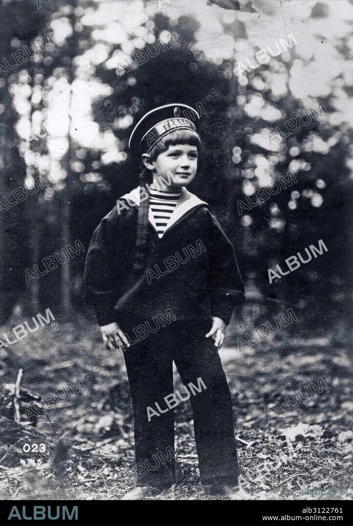 Alexei Nikolaevich (1904 - 17 July 1918) of the House of Romanov, was the Tsesarevich; heir apparent; to the throne of the Russian Empire. He was the youngest child and only son of Emperor Nicholas II and Empress Alexandra Feodorovna. He was born with hemophilia.