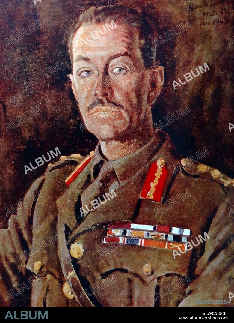 Colour portrait of Harold Alexander, 1st Earl Alexander of Tunis (1891-1969) British military commander and field marshal. Dated 1940.