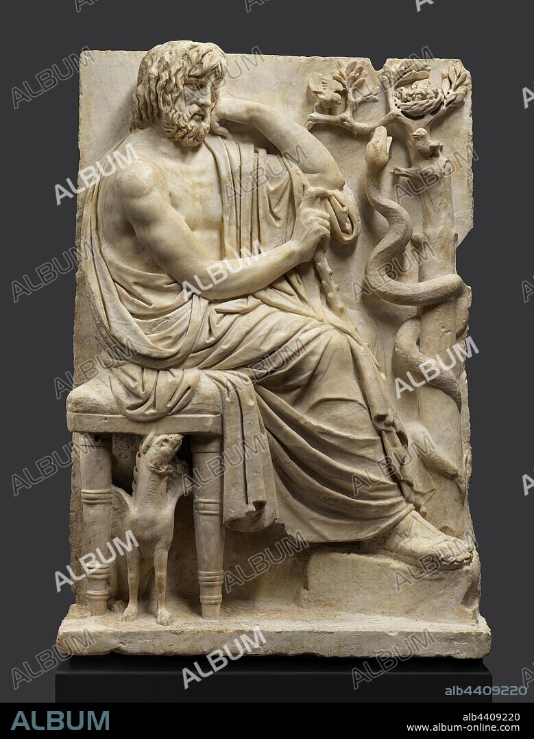 Relief with the Seer Calchas, Unknown, Relief: 140 - 160, Head: 170 - 190,  Marble, 145 × 99.5 × 26.6 cm, 408 kg (57 1/16 × 39 3/16 × 10 1/2 in.,  899.4768 lb.). - Album alb4409220