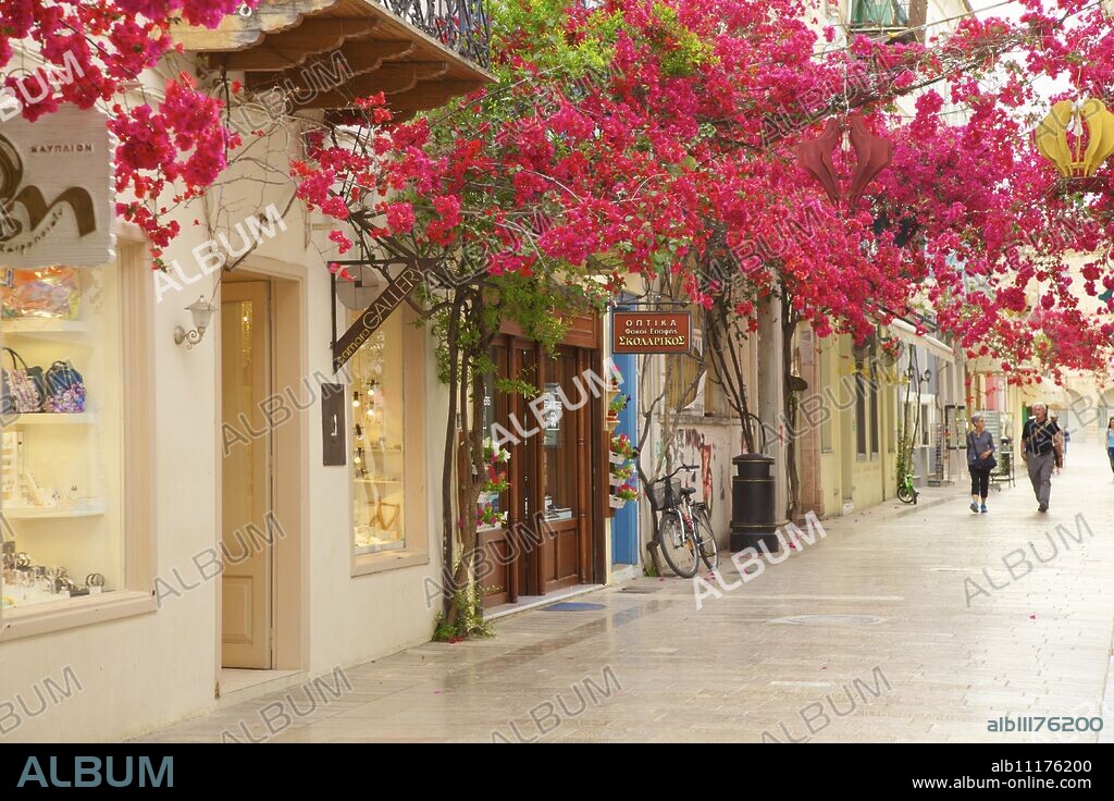 Shops in the Old Town of Nafplio, Argolis, The Peloponnese, Greece, Europe.