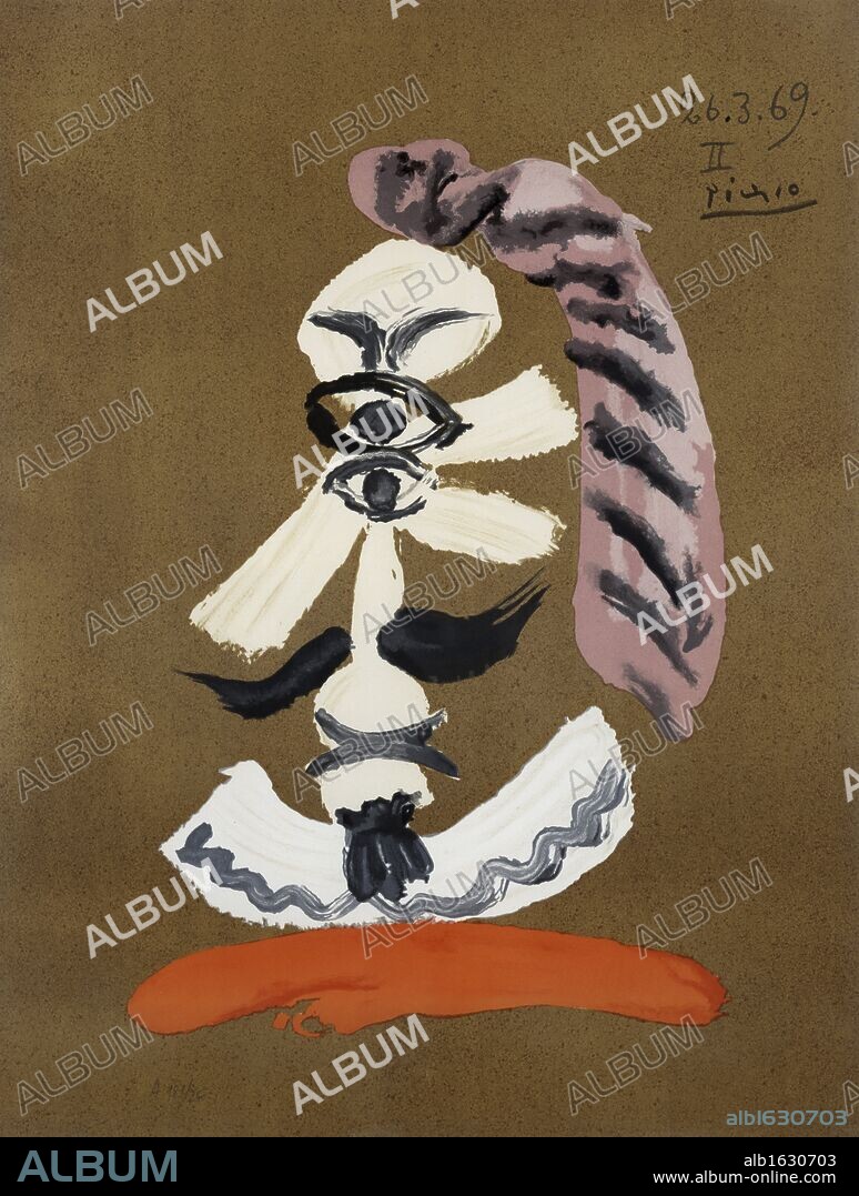 Imaginary Portrait No. 25 by Pablo Picasso, lithograph, 1969, 1881-1973, USA, Florida, Jacksonville, Collection of The Museum of Contemporary Art.