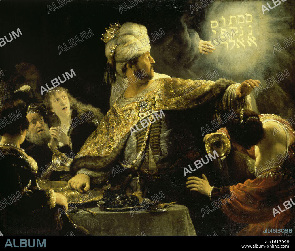 Belshazzar's Feast  Rembrandt Harmensz Van Rijn  (1606-1669/Dutch)  National Gallery, London.