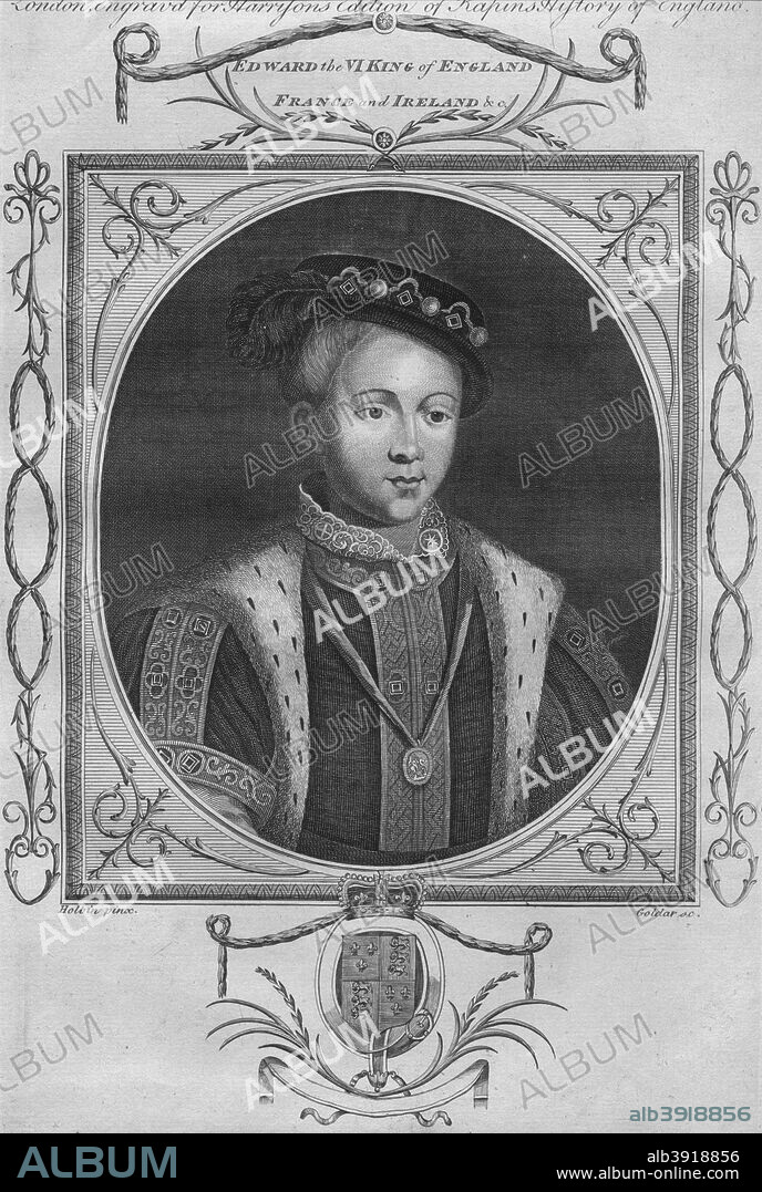 King Edward VI, 1784. From Harrison's Edition of Rapin's History of England, by Paul Rapin de Thoyras. [John Harrison, London, 1784].