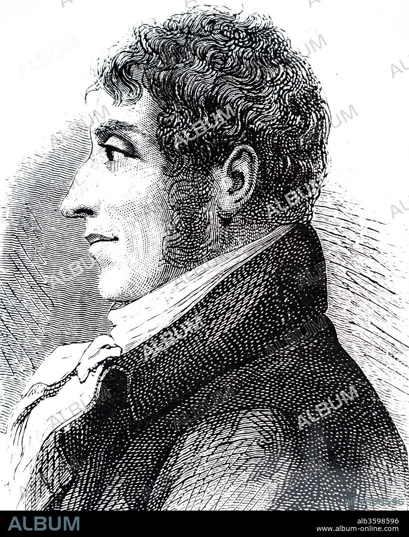 Portrait of Etienne-Gaspard Robert (1763-1837) a prominent Belgian physicist, stage magician and influential developer of phantasmagoria. Dated 19th century.