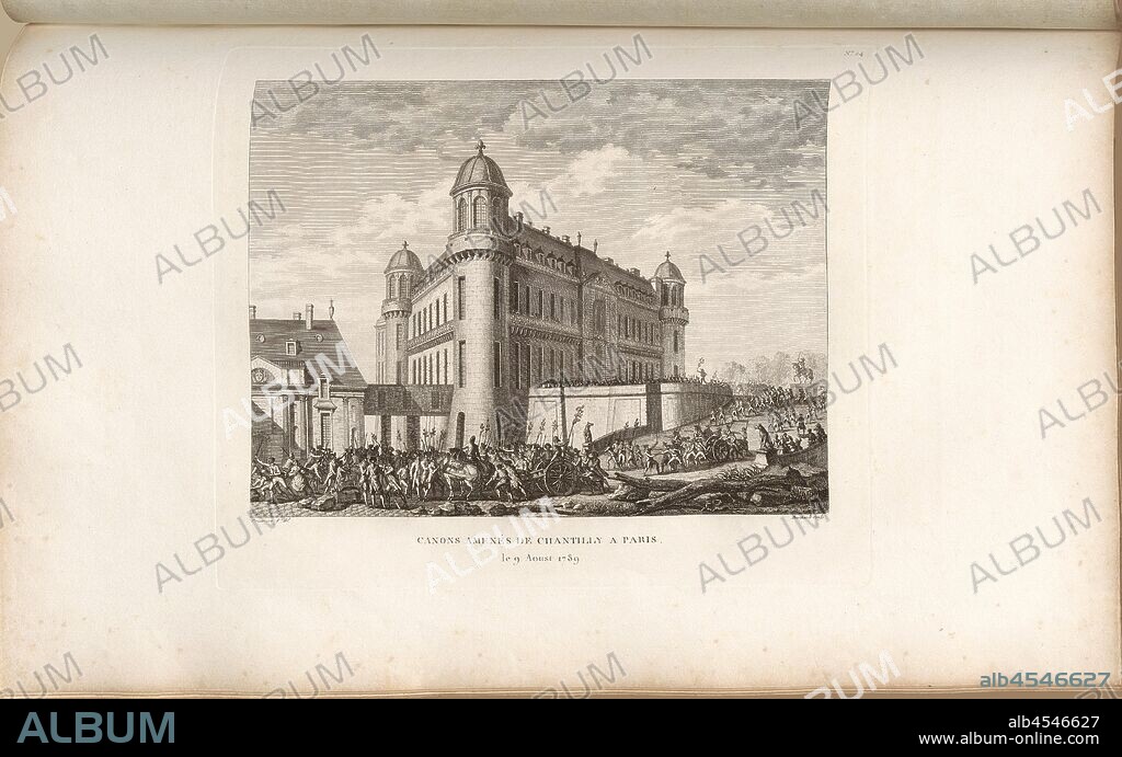Cannons brought from Chantilly to Paris on 9 August 1789, Cannons en route to Paris on August 9, 1789, signed: Prieur inv. Et del, Berthault sculp, Fig. 34, no. 24, after p. 95 (Vingt-quatrième tableau), Prieur, Jean-Louis (inv. et del.); Berthault, Pierre-Gabriel (sc.), Collection complète des tableaux historiques de la Révolution française en trois volumes [...]. Bd. 1. A Paris: chez Auber, Editeur, et seul Propriétaire: de l'Imprimerie de Pierre Didot l'aîné, an XI de la République Francçaise M. DCCCII.