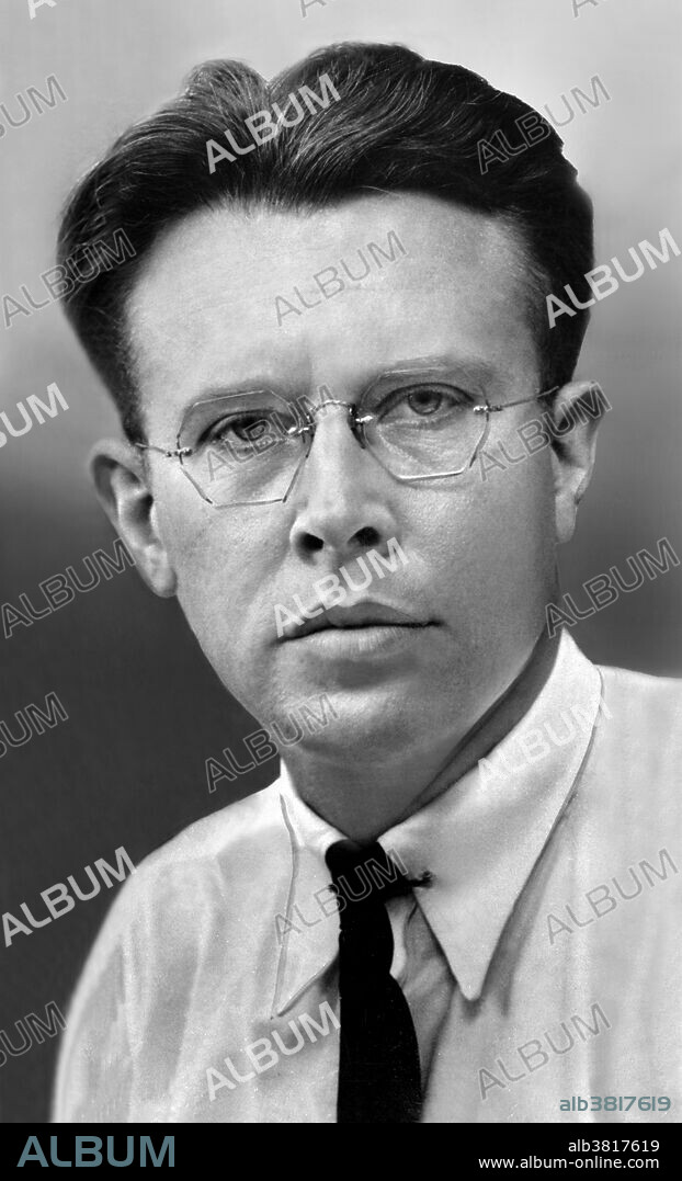 Lawrence portrait, 1939. Ernest Orlando Lawrence (August 8, 1901 - August 27, 1958) was an American physicist and Nobel Laureate, known for his invention, utilization, and improvement of the cyclotron atom-smasher beginning in 1929, based on his studies of the works of Rolf Wideroe, and his later work in uranium-isotope separation for the Manhattan Project. Lawrence had a long career at the University of California, Berkeley, where he became a Professor of Physics. In 1939, Lawrence was awarded the Nobel Prize in Physics for his work in inventing the cyclotron and developing its applications. After the war, Lawrence campaigned extensively for government sponsorship of large scientific programs. Lawrence was a forceful advocate of "Big Science" with its requirements for big machines and big money. He'd died in 1958 at the age of 57. After his death, the Regents of the University of California voted to rename two of the university's nuclear research sites after Lawrence: the Lawrence Livermore and Lawrence Berkeley Laboratories. Chemical element number 103, discovered at LBNL in 1961, is named "lawrencium" in his honor.
